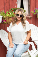 Effortless Grace V Neck Blouse