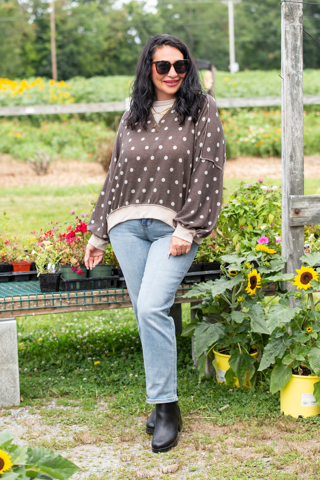 Oversized Polka Dot Pullover