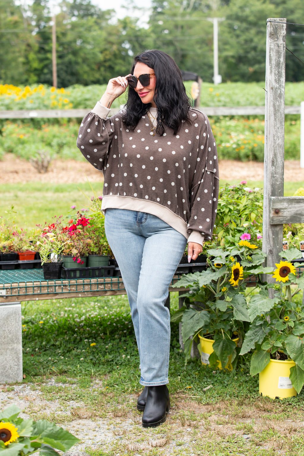 Oversized Polka Dot Pullover