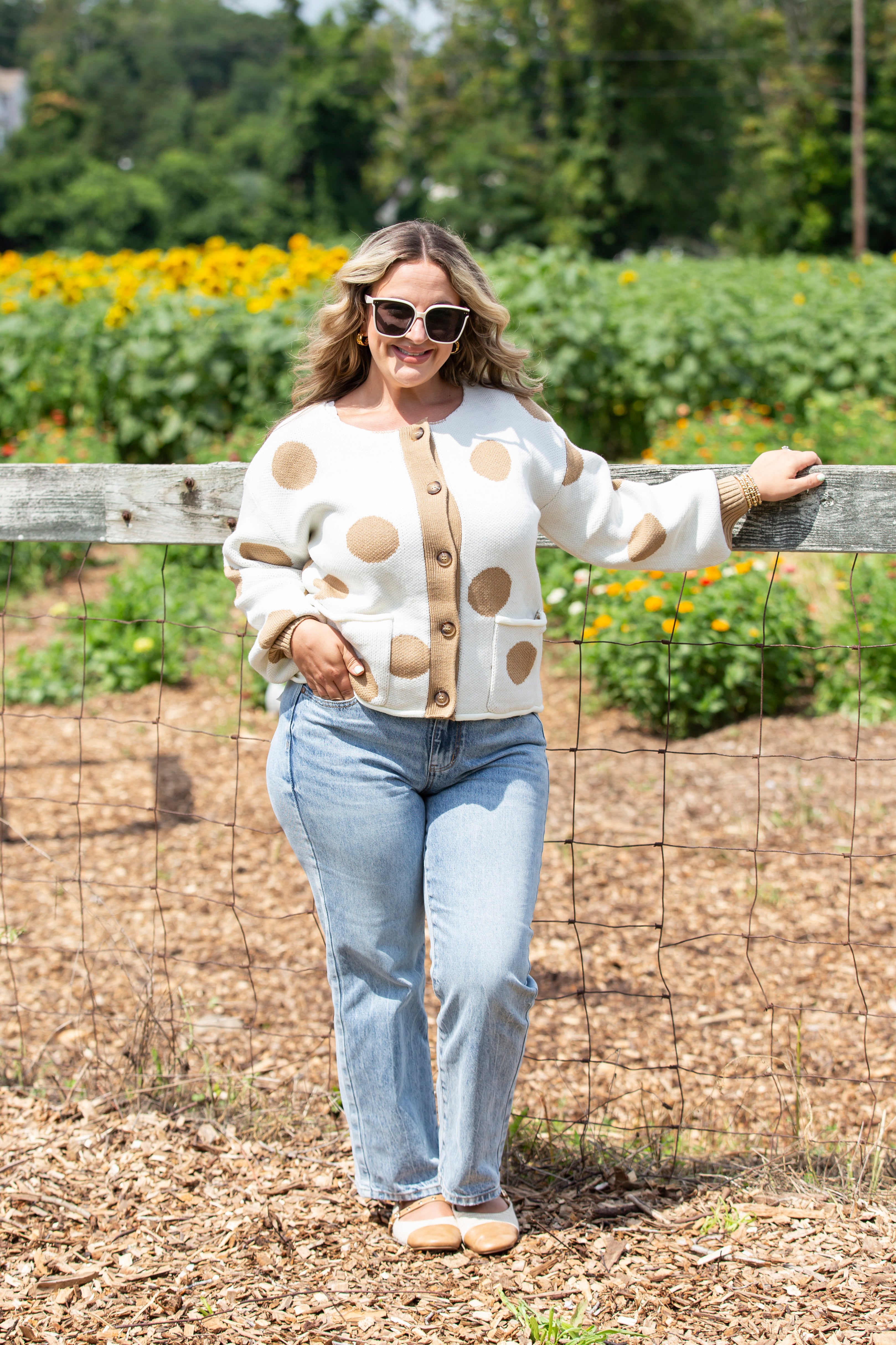 Polka Dot Sweater Cardigan