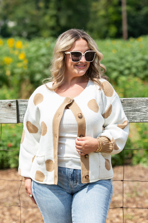 Polka Dot Sweater Cardigan