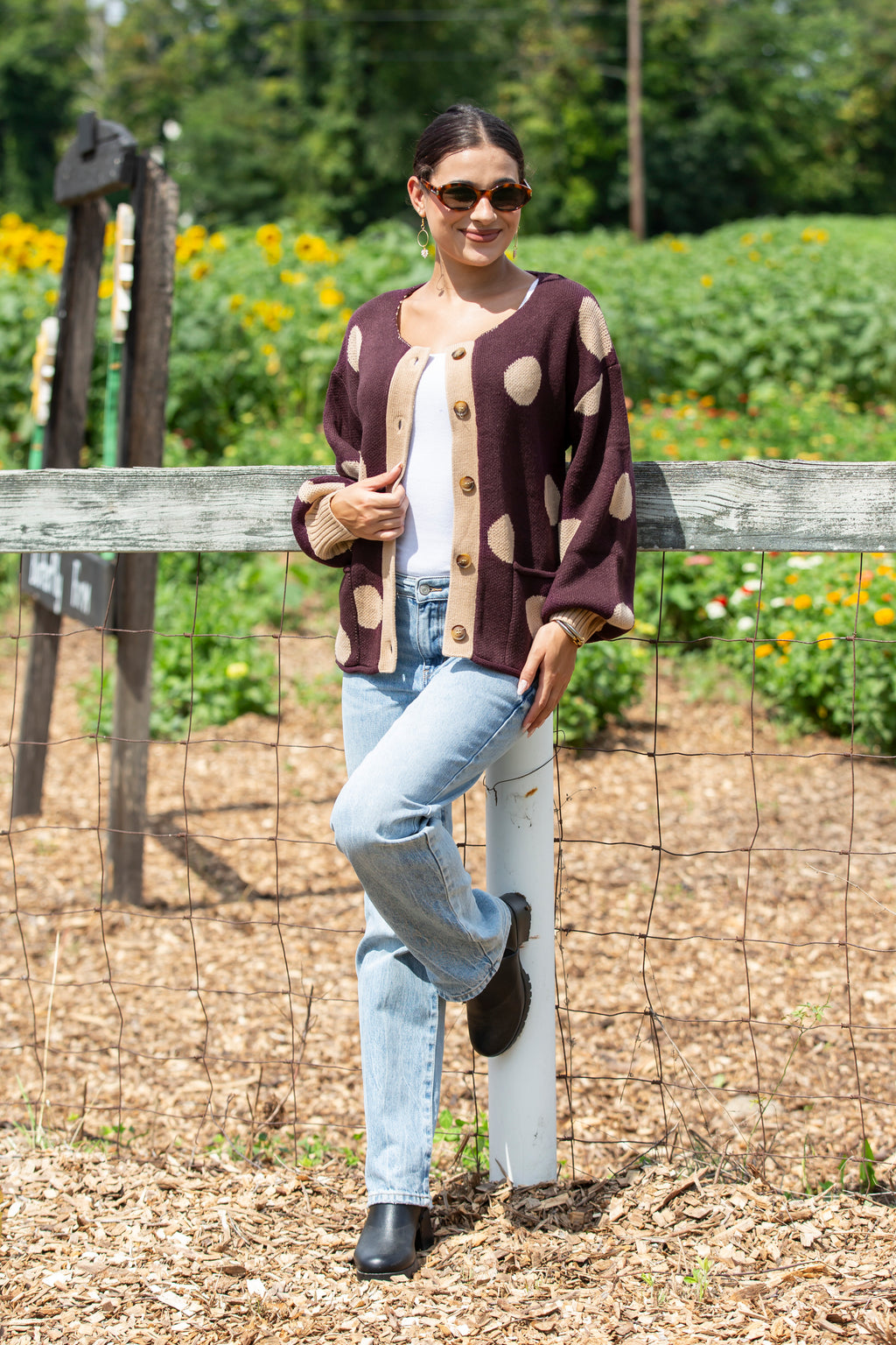 Polka Dot Sweater Cardigan