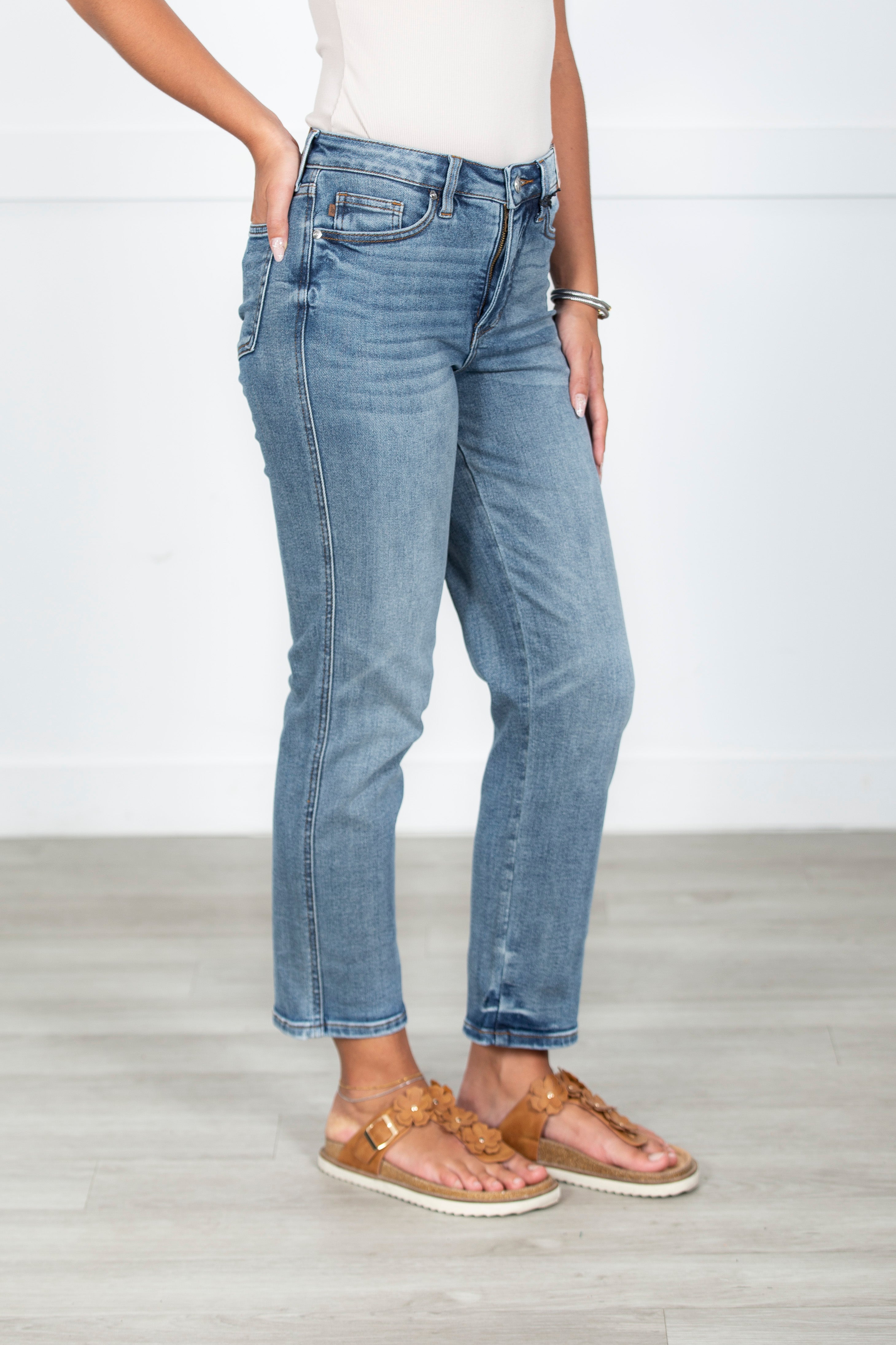 The Peg Tummy Control Ankle Straight Judy Blue Jeans