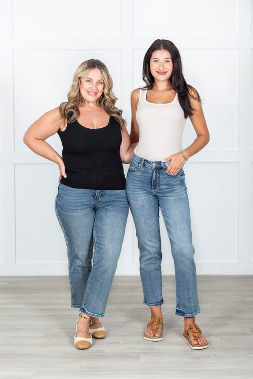 The Peg Tummy Control Ankle Straight Judy Blue Jeans