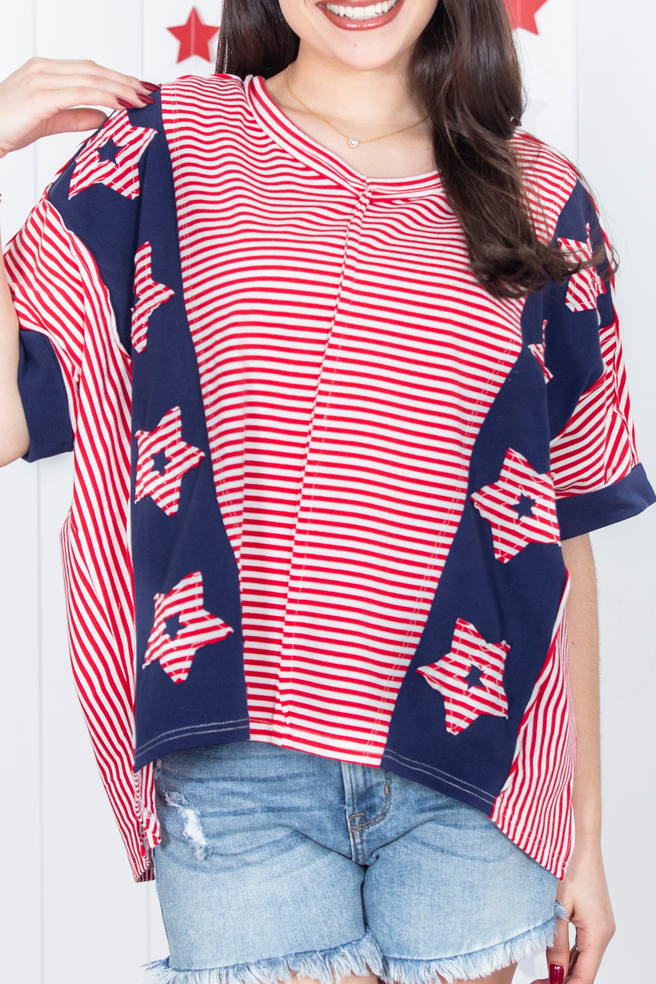 Stars And Stripes Patchwork Top