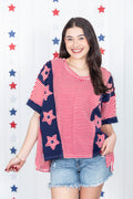Stars And Stripes Patchwork Top