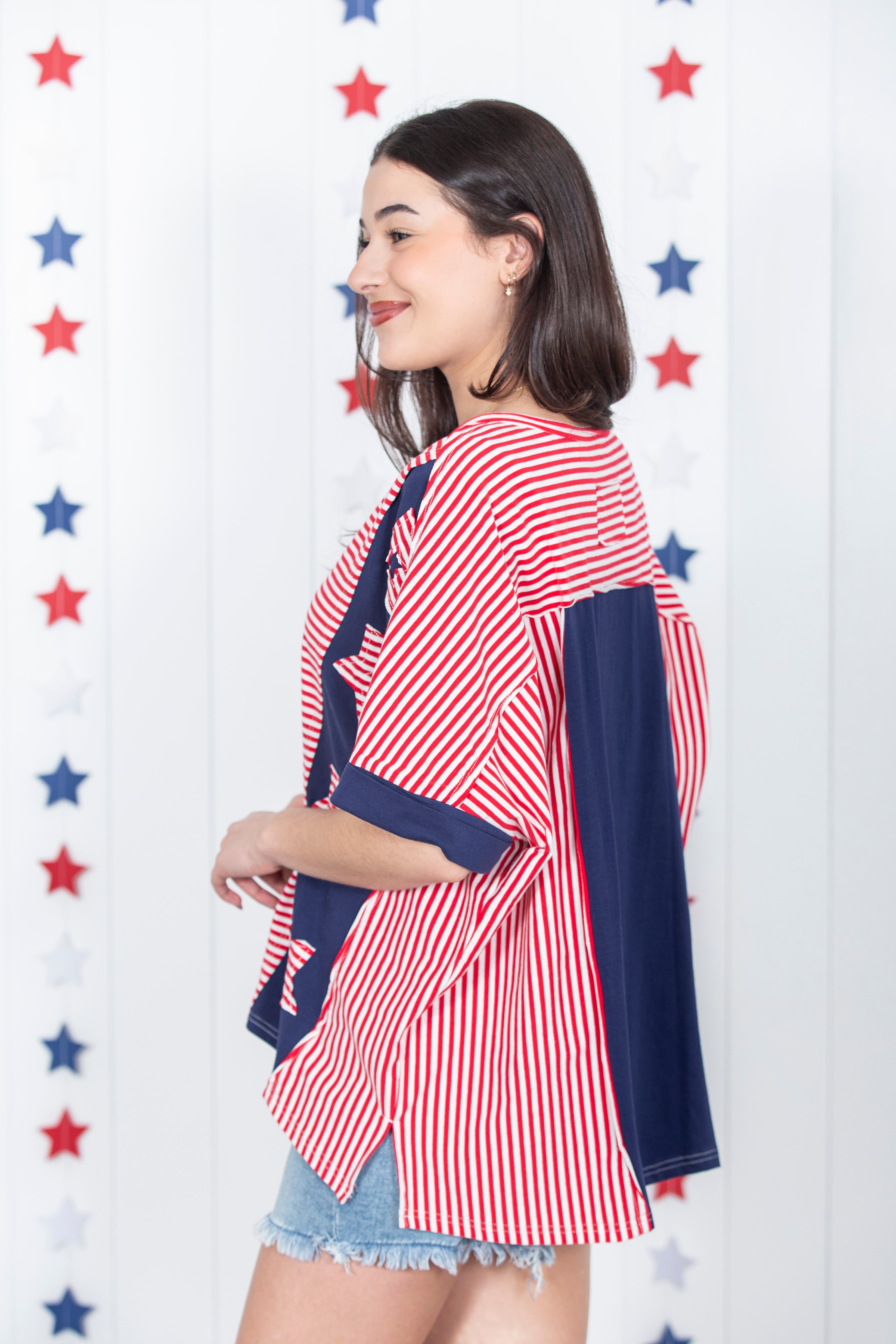 Stars And Stripes Patchwork Top