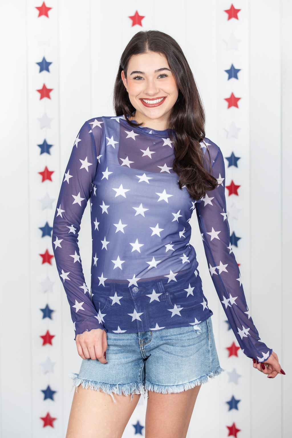 Midnight Fireworks Mesh Top