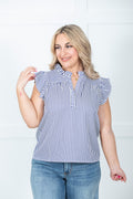 Seaside Ruffle Striped Top