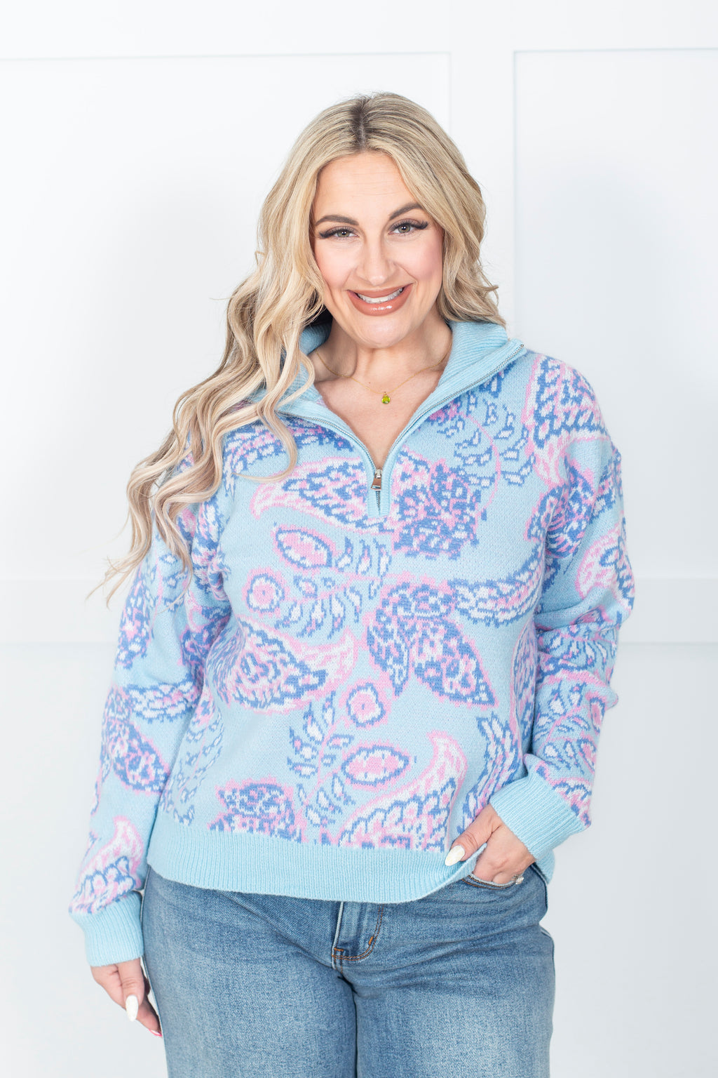 Bluebell Paisley Half Zip
