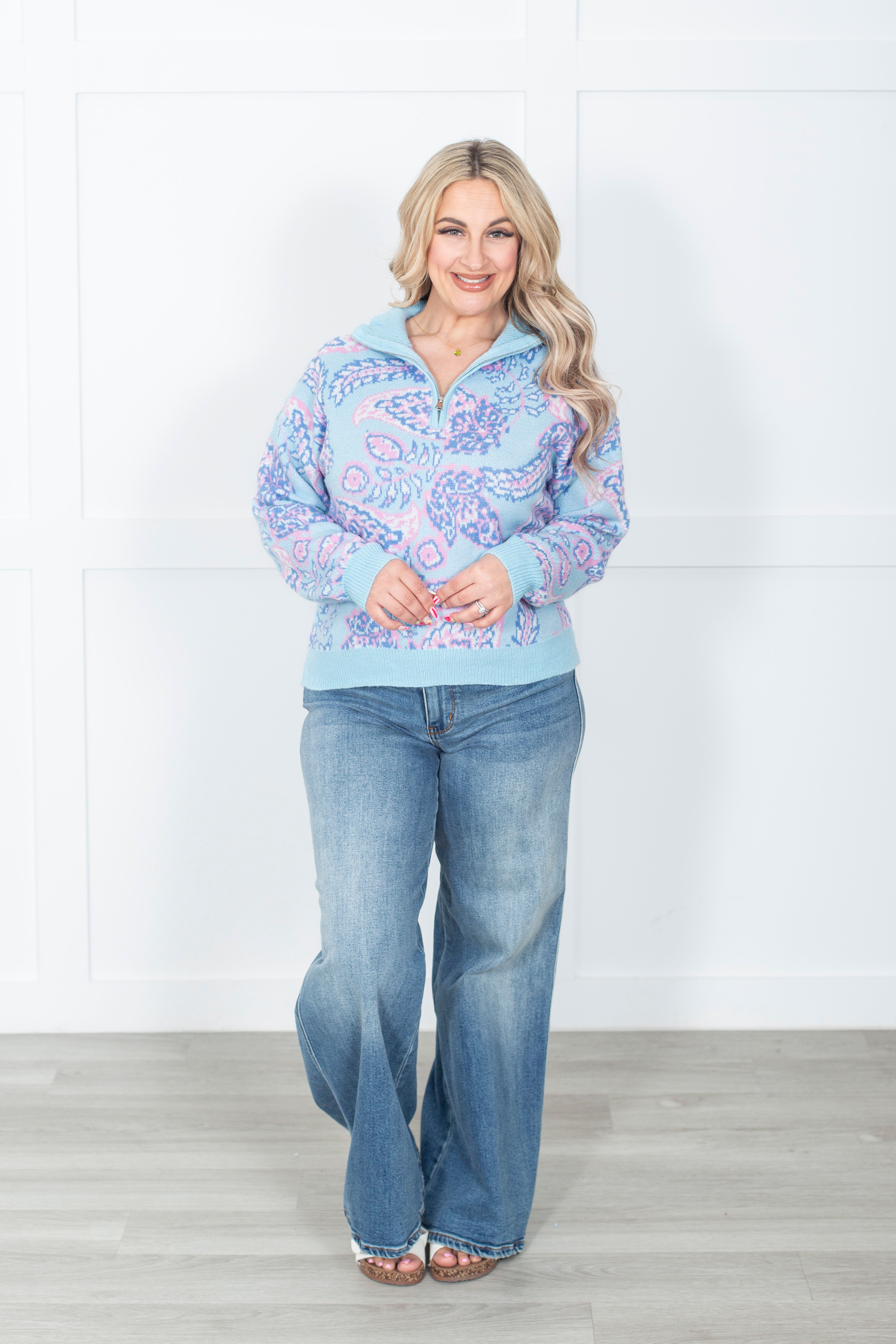 Bluebell Paisley Half Zip