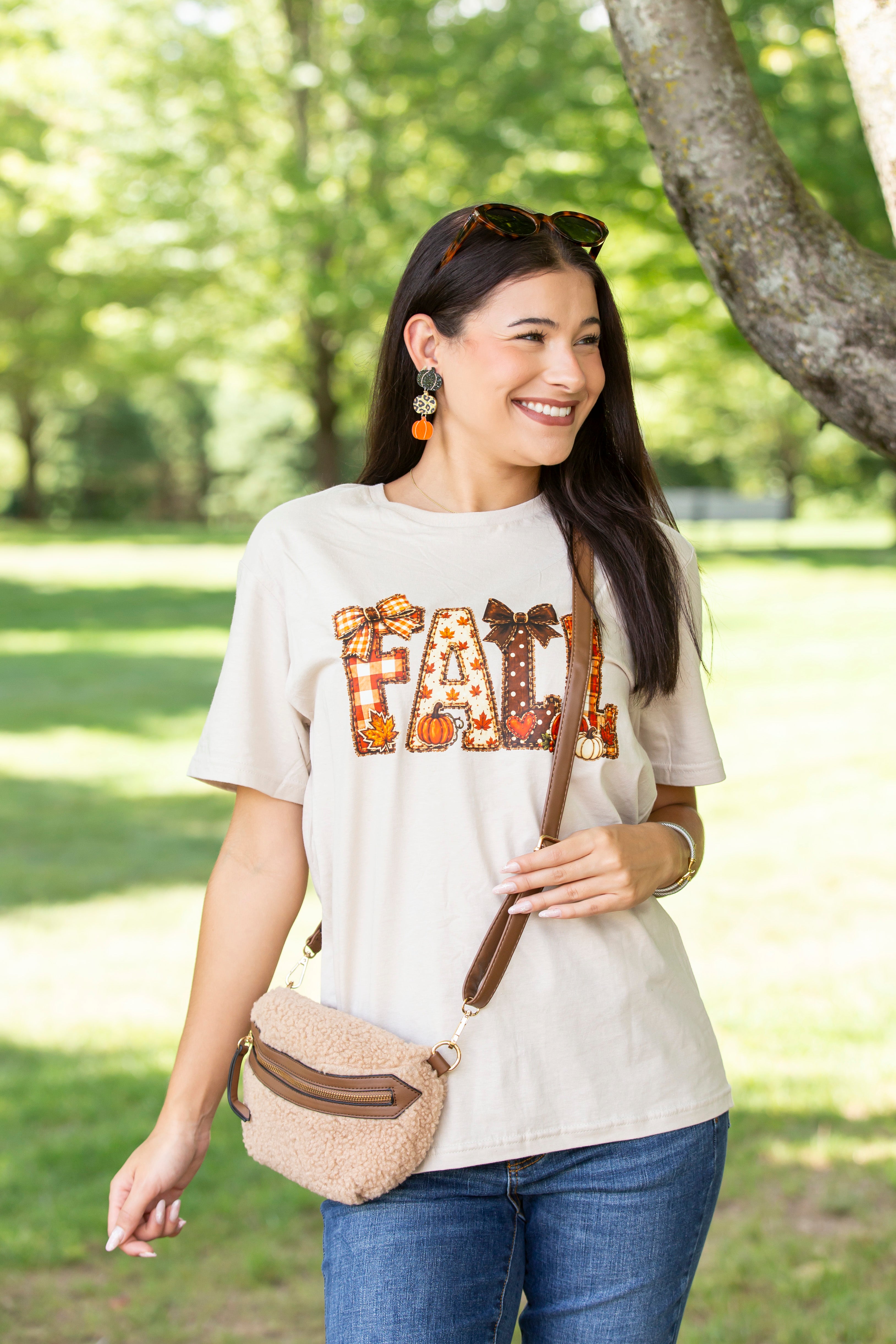 Fall Patchwork Graphic Tee
