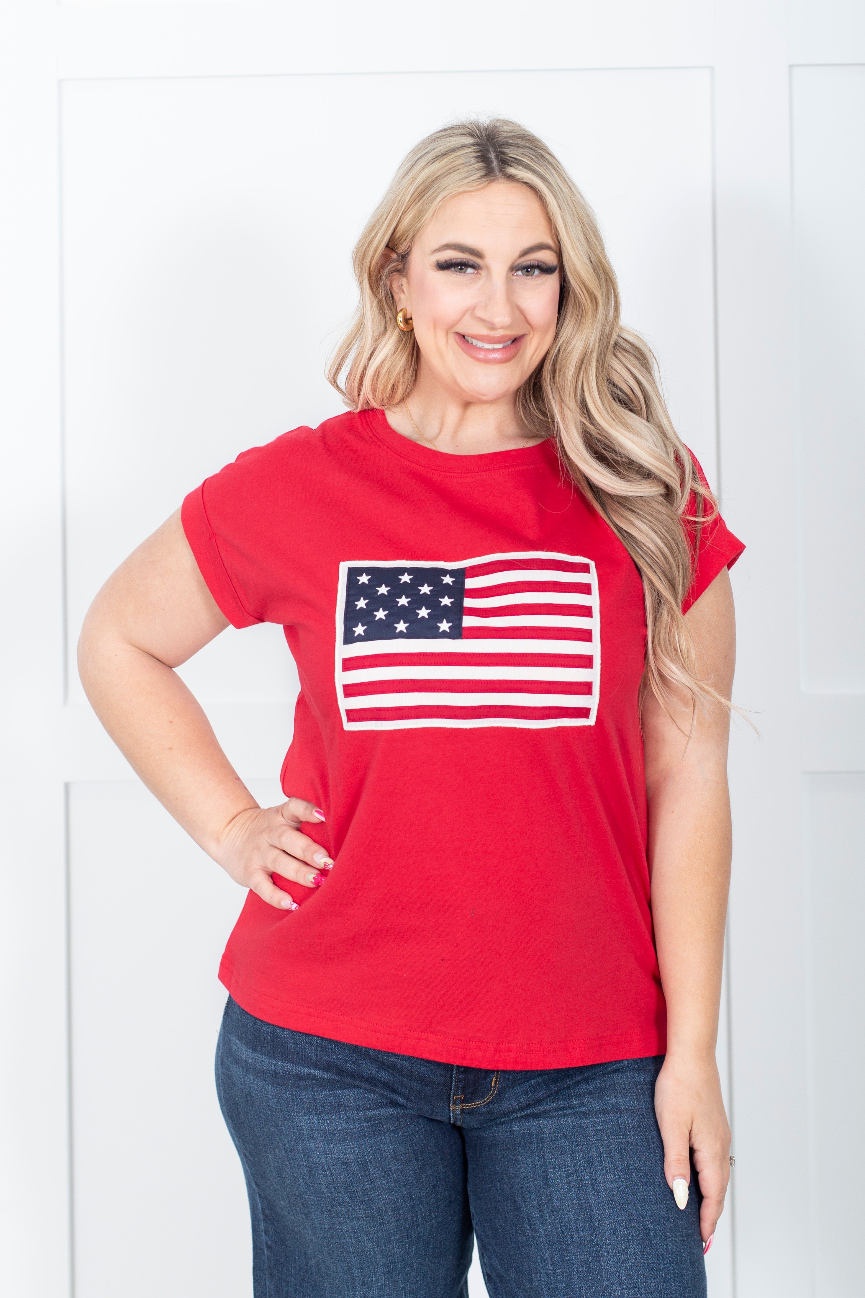American Flag Patch Tee