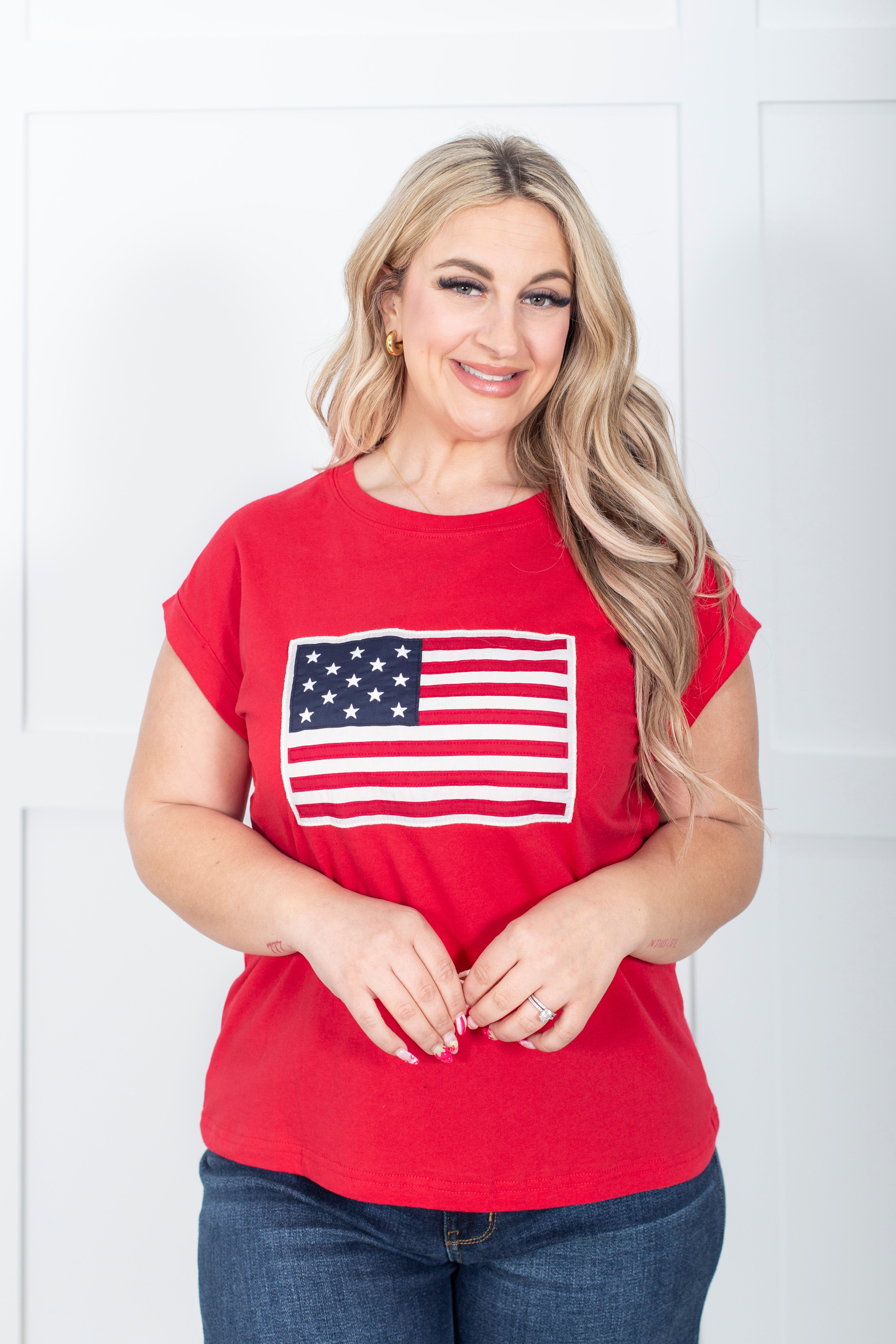 American Flag Patch Tee