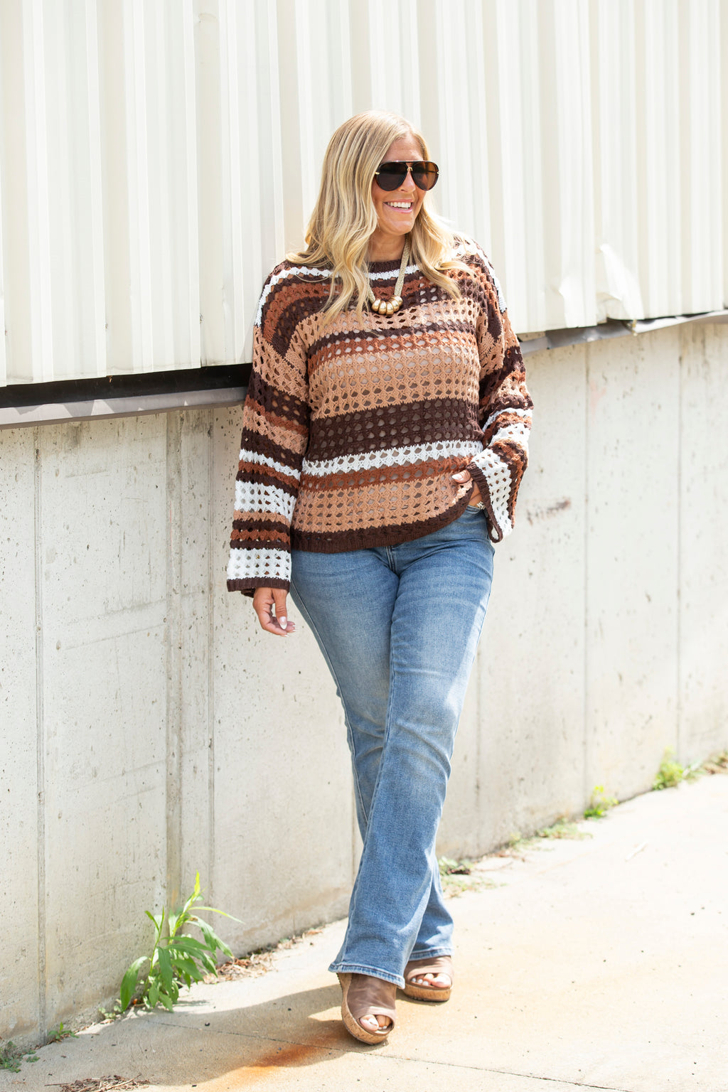Java Chip Open Knit Sweater