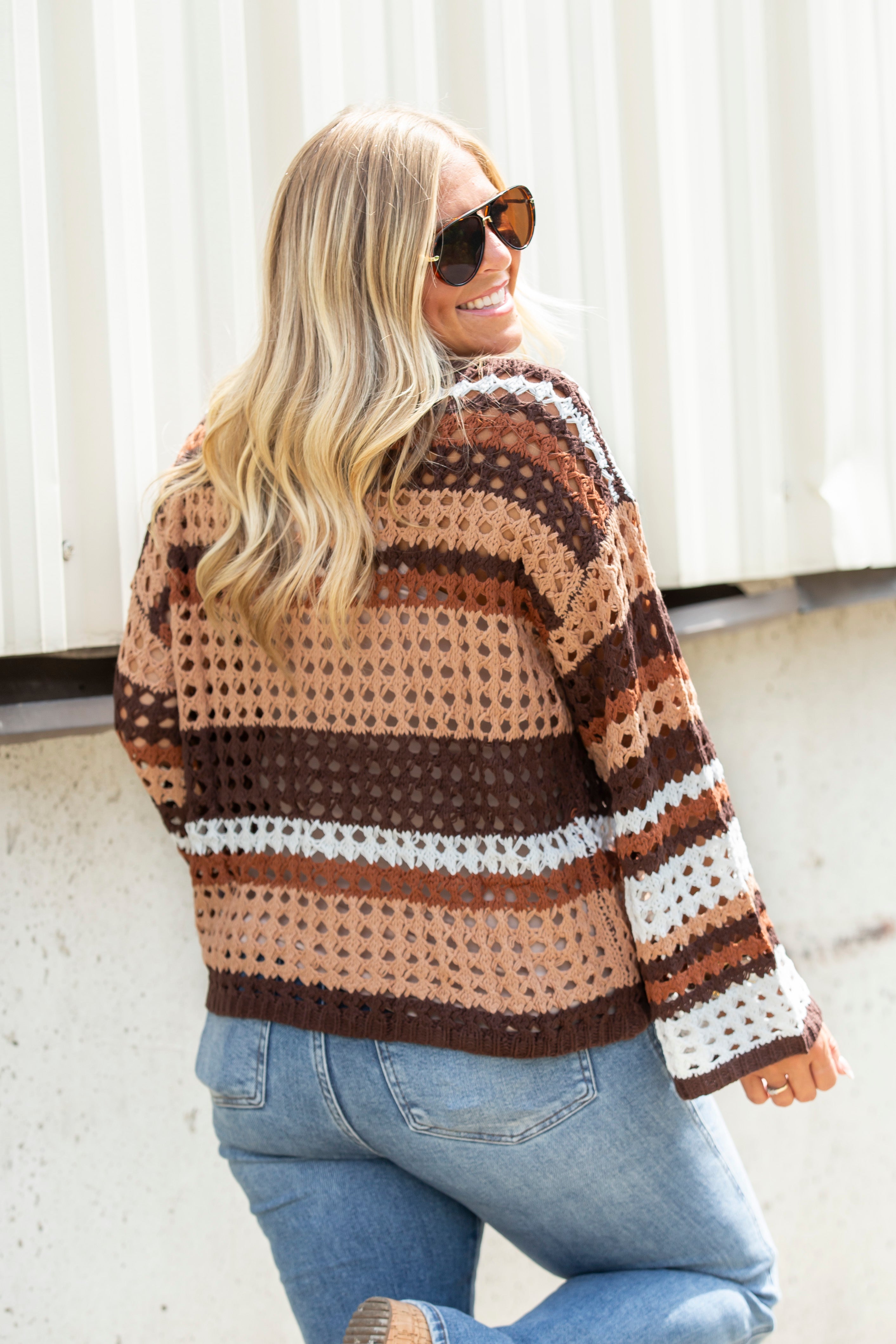 Java Chip Open Knit Sweater