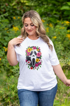Floral Ghost Face Graphic Tee