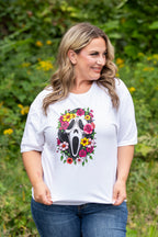Floral Ghost Face Graphic Tee