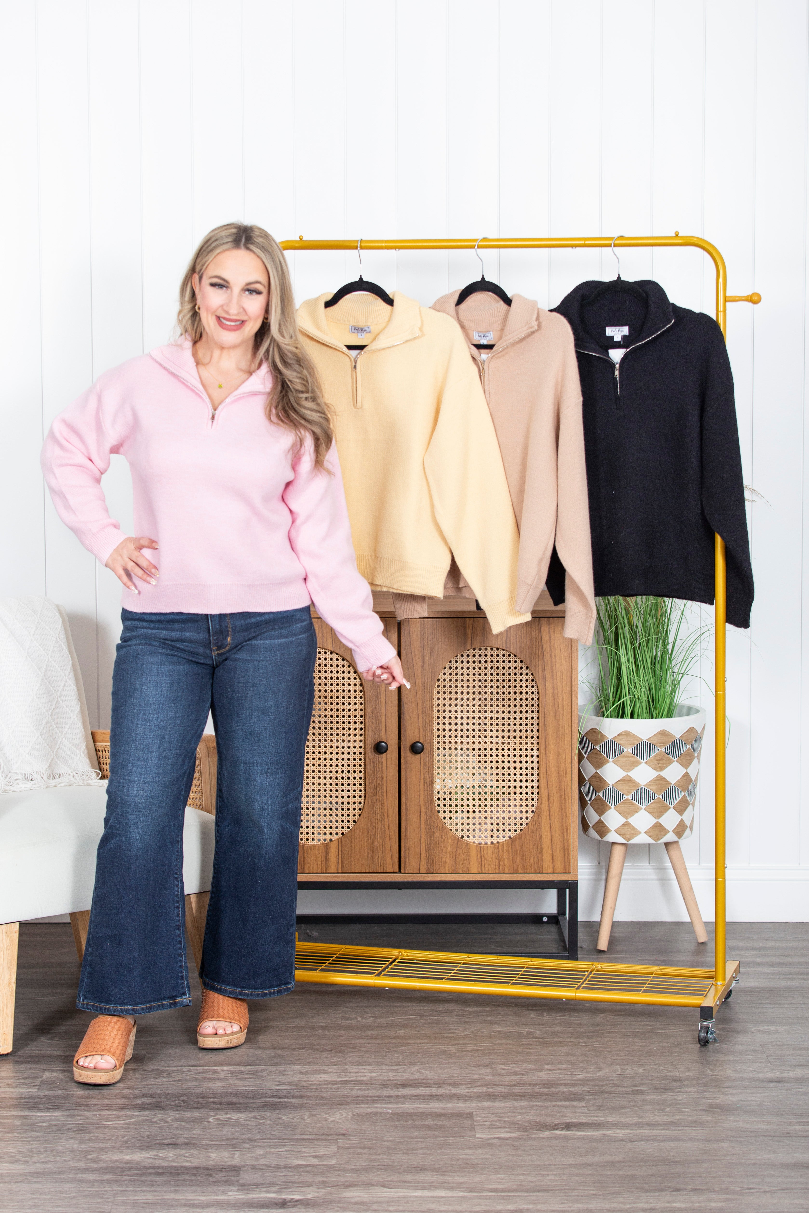 Solid Choice Half Zip Sweater