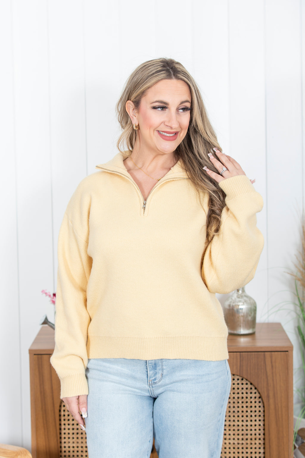 Solid Choice Half Zip Sweater