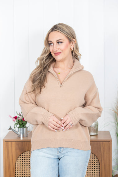 Solid Choice Half Zip Sweater - 0