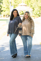 Into Fall Plaid Detail Top