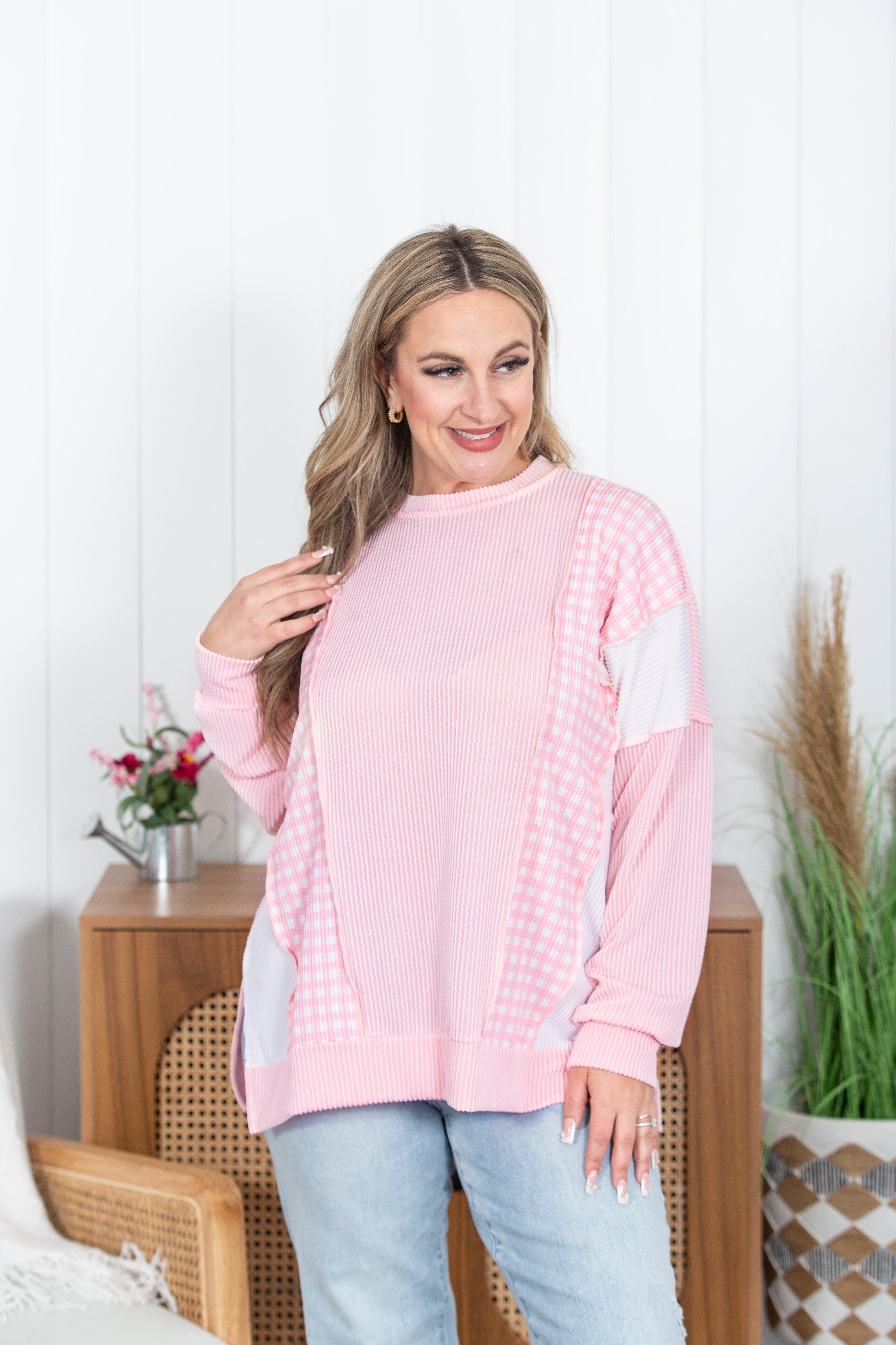 Springtime Plaid Top