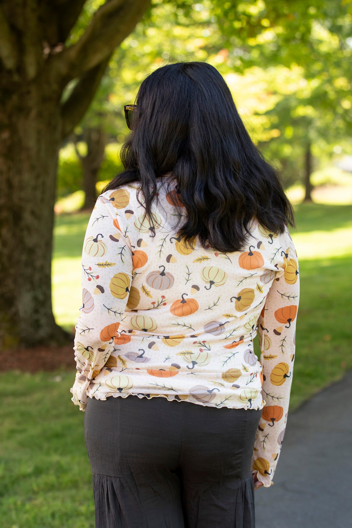 Pumpkin Patch Mesh Top