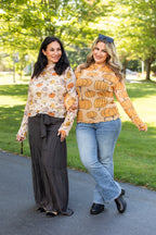 Pumpkin Patch Mesh Top