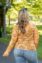 Pumpkin Patch Mesh Top