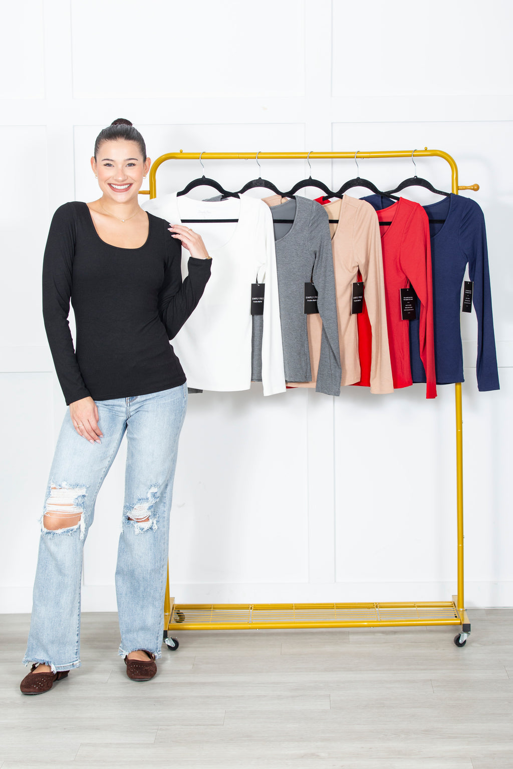 Simply Free Long Sleeve Tee Everyday Colors