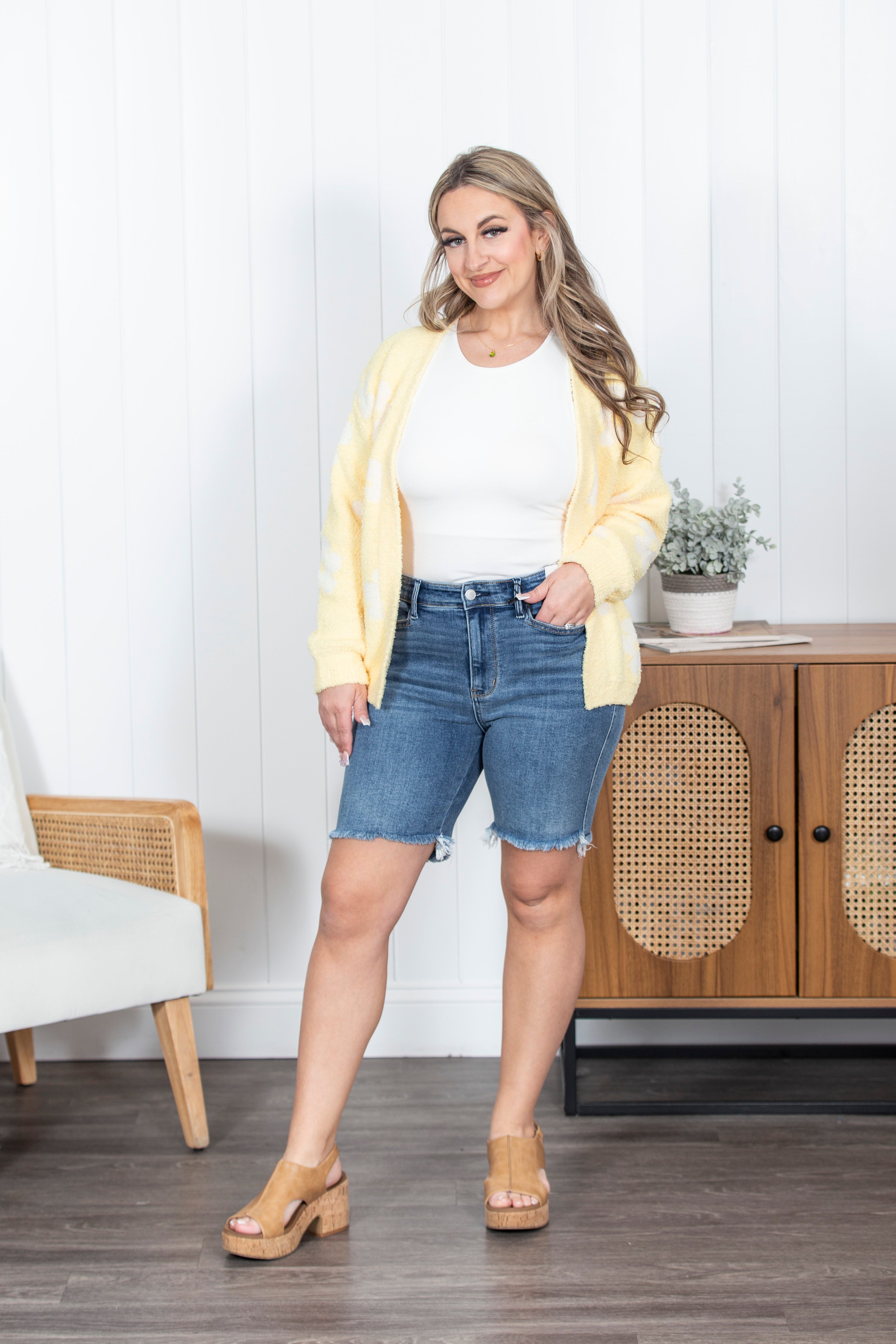 The Karen Judy Blue Bermuda Shorts