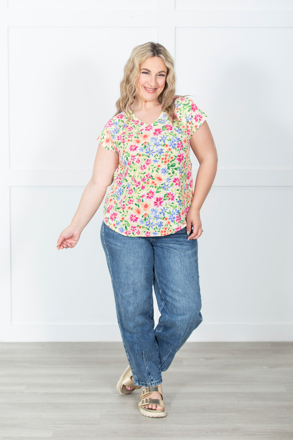 Sunshine Meadow Floral Top