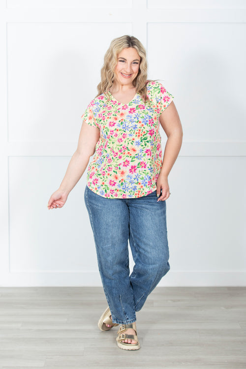 Sunshine Meadow Floral Top