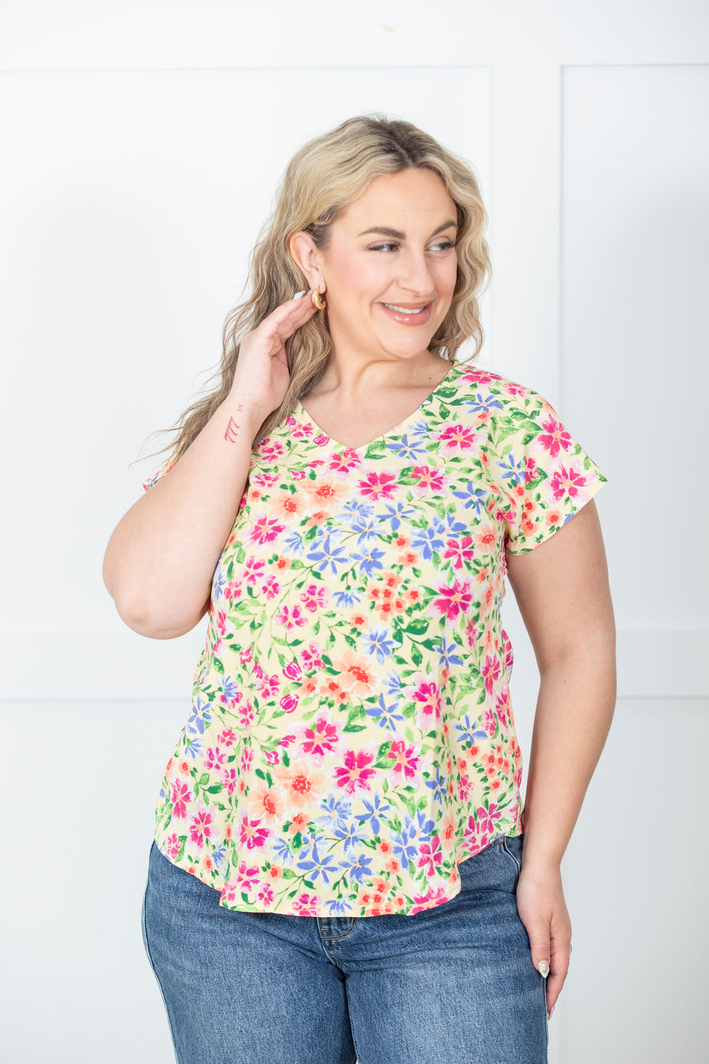 Sunshine Meadow Floral Top