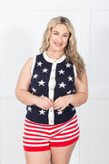 Americana Star Knit Vest and Shorts Set