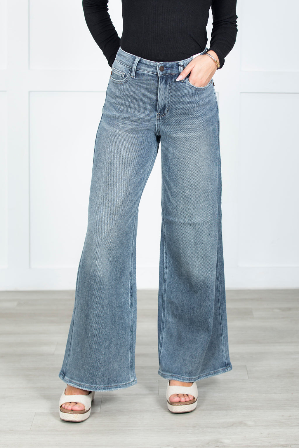 The Lennon High Rise Judy Blue Palazzo Jeans