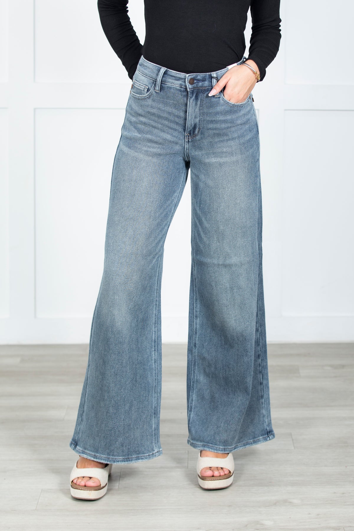 The Lennon High Rise Judy Blue Palazzo Jeans
