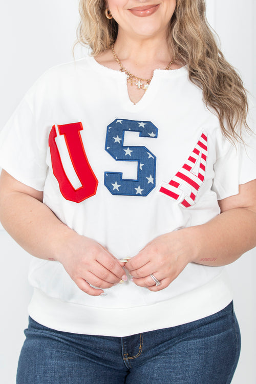 USA  Embroidery Logo Top