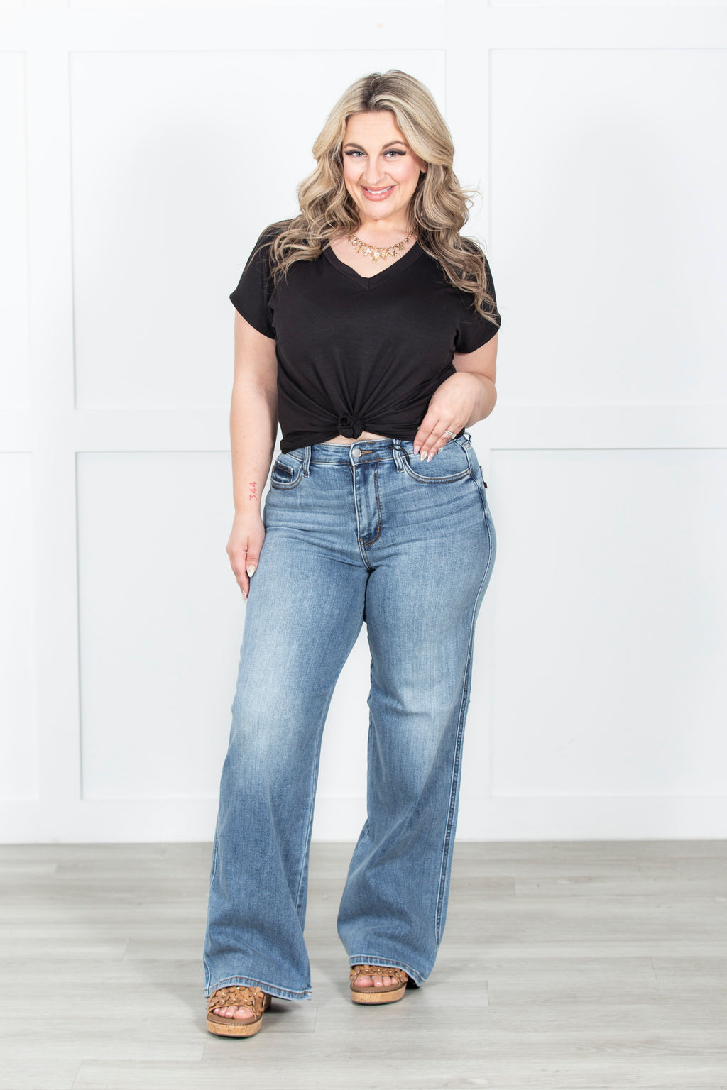 The Angie Judy Blue Column Straight Jeans