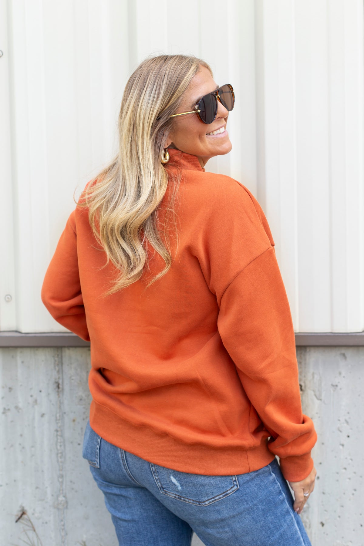 Boo Embroidered Mock Neck