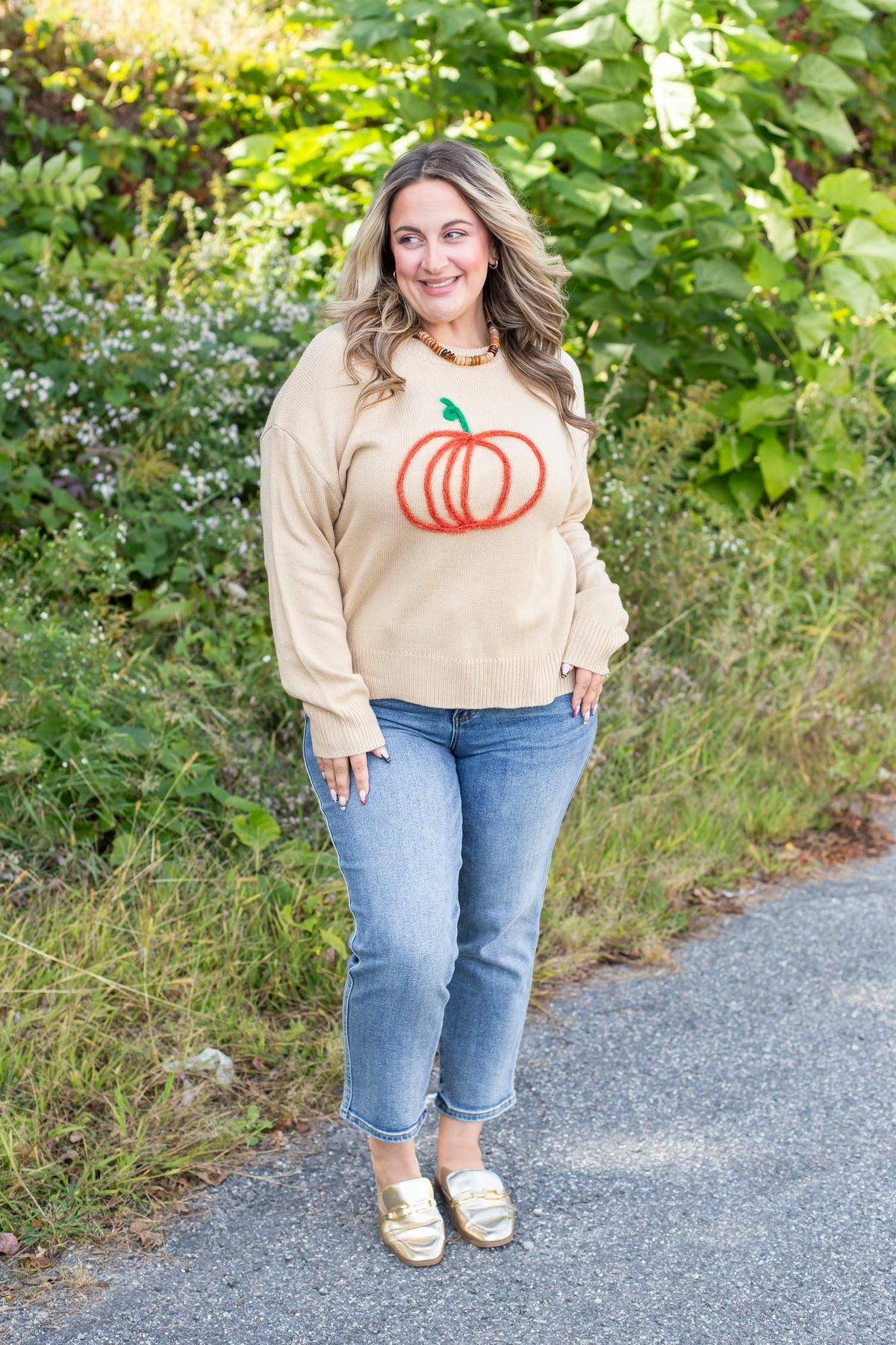 Pumpkin Charm Knit Sweater