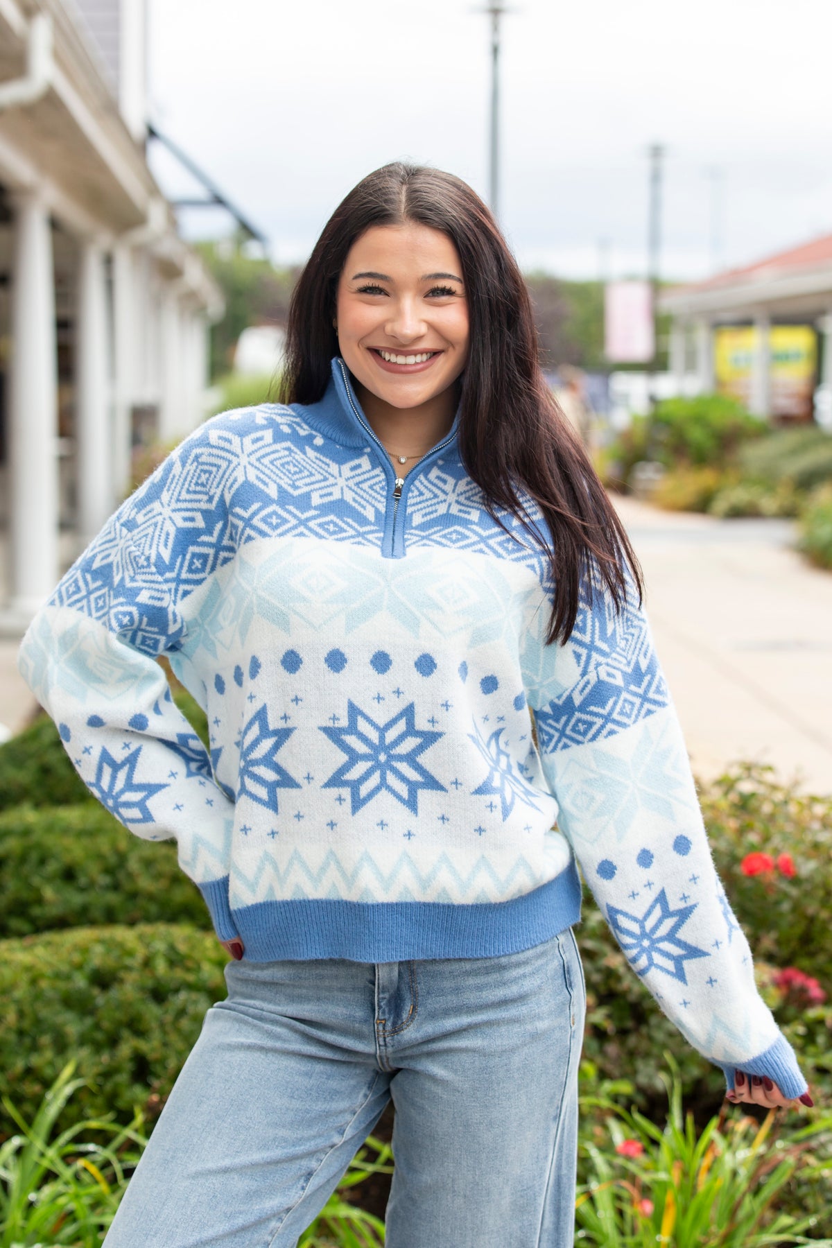 Sweet Snowflakes Half Zip