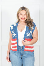 4th Of July American Flag Crochet Cardigan