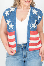 4th Of July American Flag Crochet Cardigan