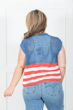 4th Of July American Flag Crochet Cardigan