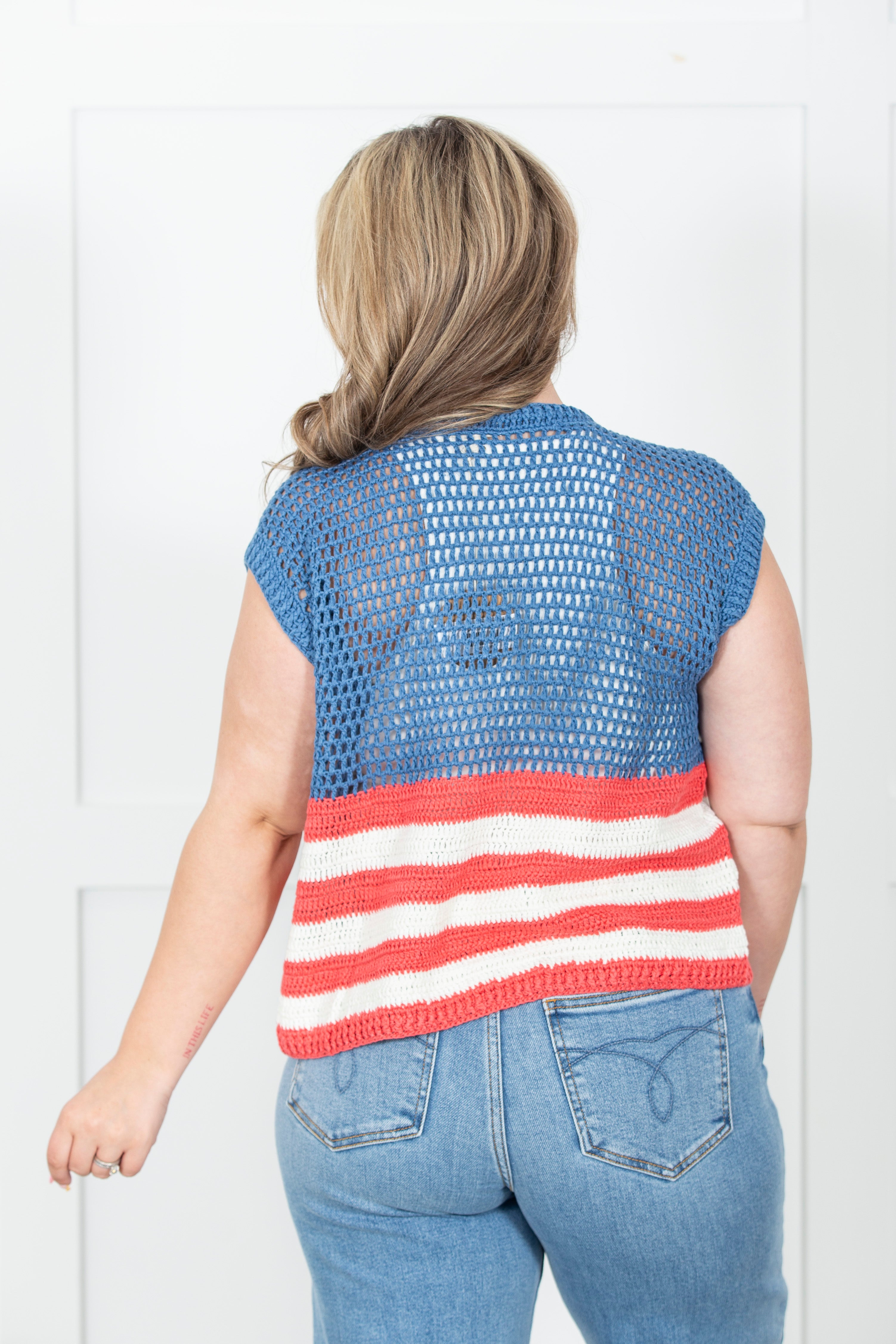 4th Of July American Flag Crochet Cardigan
