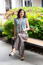 Ruffle Denim Vest