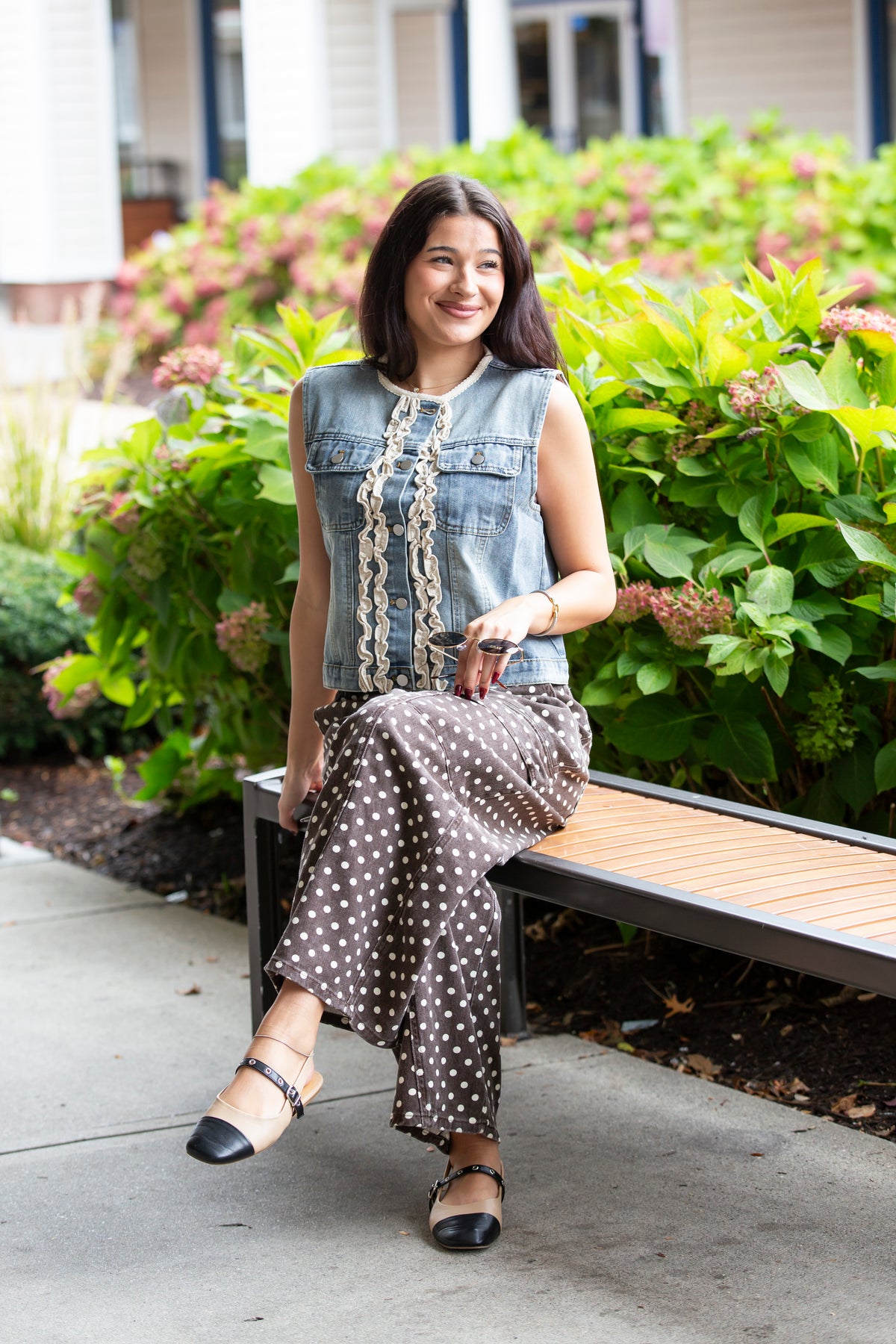 Ruffle Denim Vest