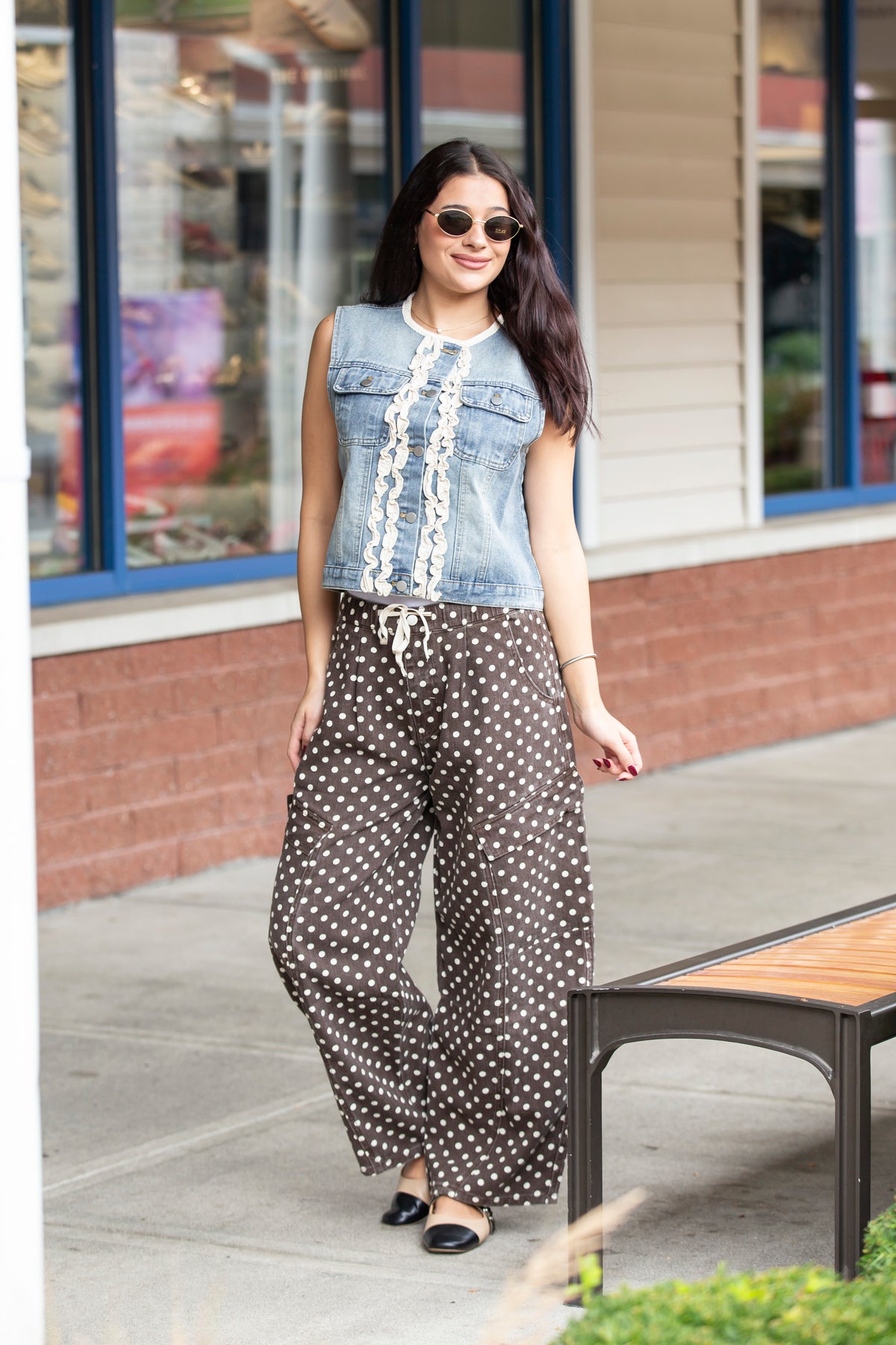 Ruffle Denim Vest
